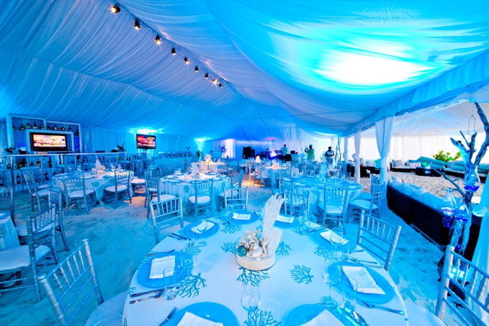 wedding reception lighting tropical